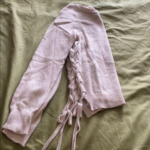 Light cream sweater with side detail